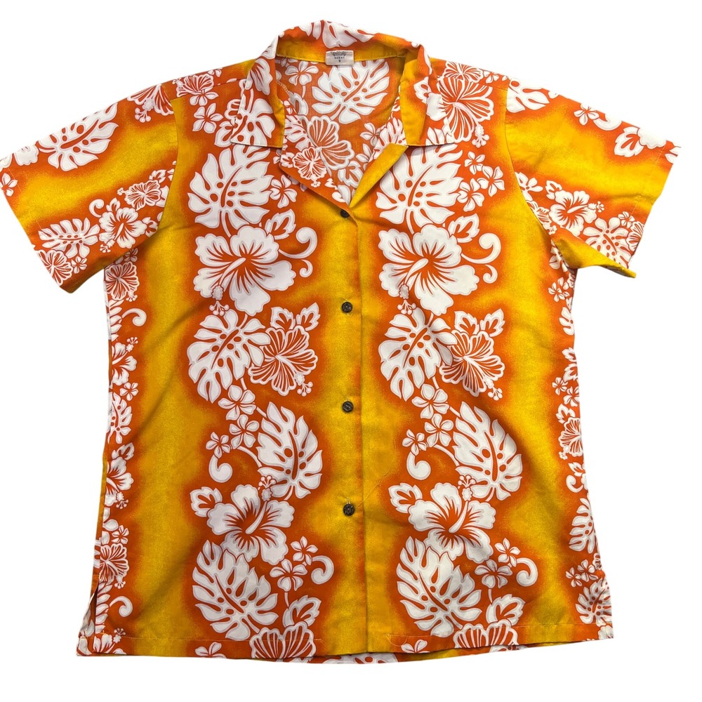 Royal Creations Hawaii Shirt Floral Print Button Up Short Sleeve S Boho‎ Beach
